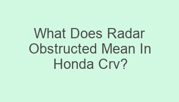 what does radar obstructed mean in honda crv 104468