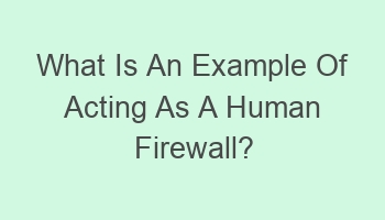 what is an example of acting as a human firewall 105420