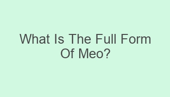 what is the full form of meo 105008