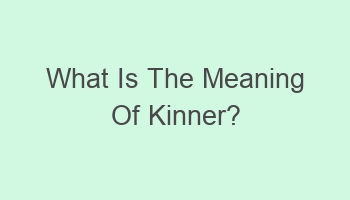 what is the meaning of kinner 105311