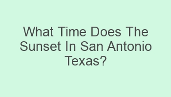 what time does the sunset in san antonio