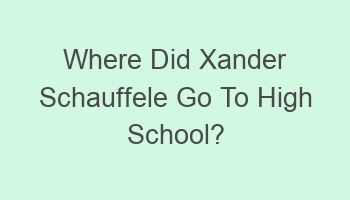 where did xander schauffele go to high school 104316