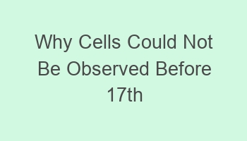 why cells could not be observed before 17th century 104176