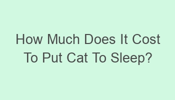 how much does it cost to put cat to sleep 108046