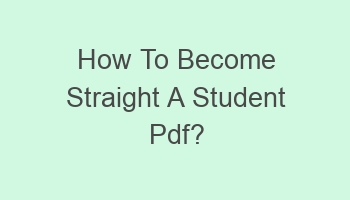 how to become straight a student pdf 107458