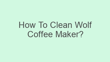 how to clean wolf coffee maker 108212