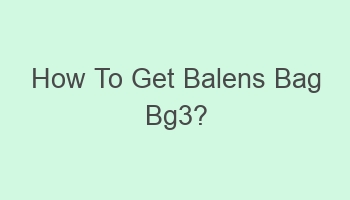 how to get balens bag bg3 107246