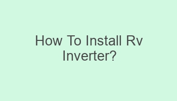 how to install rv inverter 108574