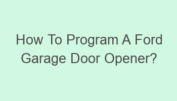 how to program a ford garage door opener 105924