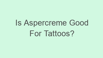 is aspercreme good for tattoos 107750