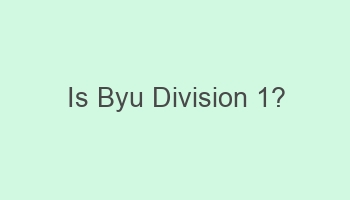 is byu division 1 106411