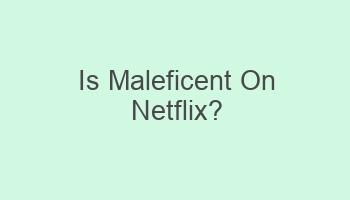 is maleficent on