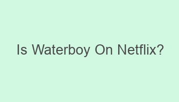 is waterboy on