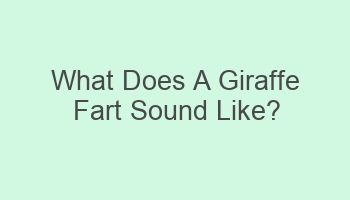 what does a giraffe fart sound like 108211