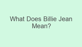 what does billie jean mean 106414