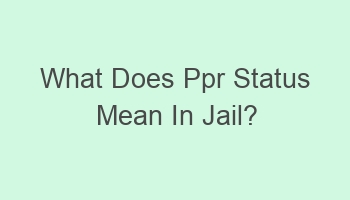 what does ppr status mean in jail 108435