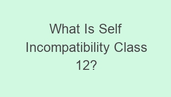 what is self incompatibility class 12 106818