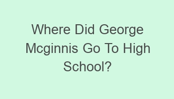 where did george mcginnis go to high school 107217