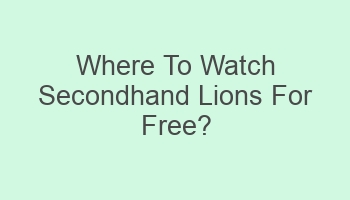 where to watch secondhand lions for free 107147