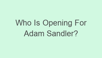 who is opening for adam sandler 106484