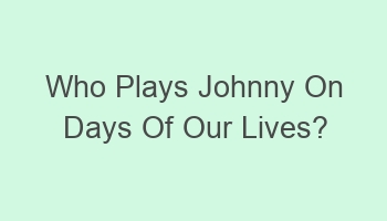 who plays johnny on days of our lives 106612