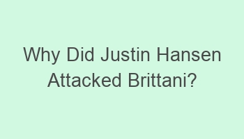 why did justin hansen attacked brittani 107682