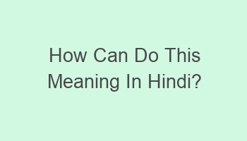 how can do this meaning in hindi 109848