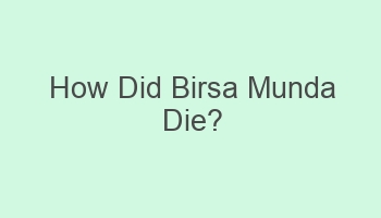 how did birsa munda die 110713