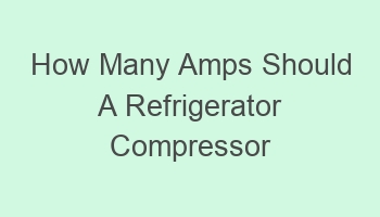 how many amps should a refrigerator compressor draw 109721