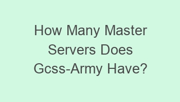 how many master servers does gcss army have 109234