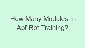 how many modules in apf rbt training 109384