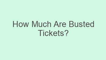 how much are busted tickets 109366