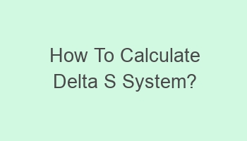 how to calculate delta s system 110840