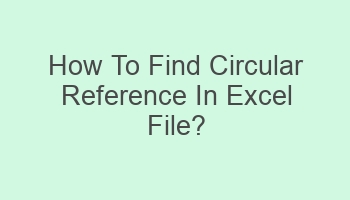 how to find circular reference in excel file 110087