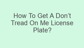 how to get a doncabct tread on me license plate 110542