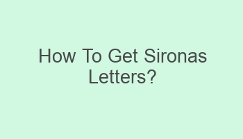 how to get sironas letters 110514