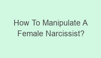 how to manipulate a female narcissist 110428