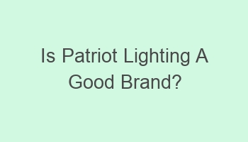 is patriot lighting a good brand 109313