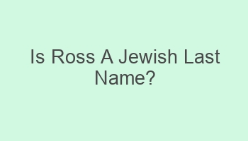 is ross a jewish last name 109351