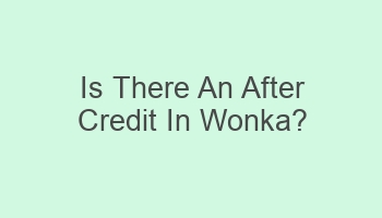 is there an after credit in wonka 109878