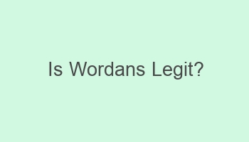 is wordans legit 109947