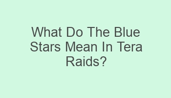 what do the blue stars mean in tera raids 109639