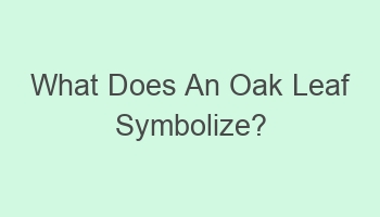 what does an oak leaf symbolize 109012