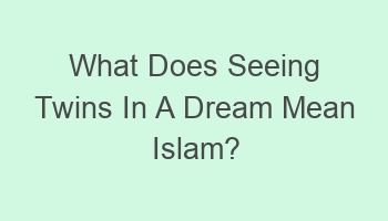 what does seeing twins in a dream mean islam 110649