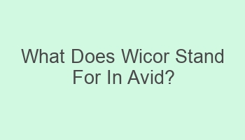 what does wicor stand for in avid 109365