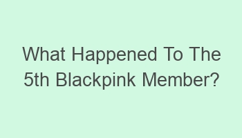 what happened to the 5th blackpink member 109499