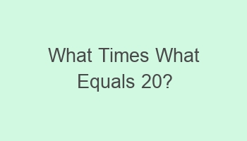 what times what equals 20 110881