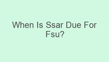 when is ssar due for fsu 109011