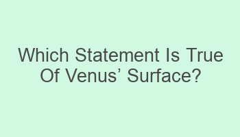 which statement is true of venuscabc surface 110844