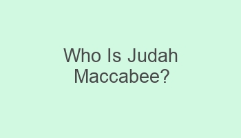 who is judah maccabee 109226